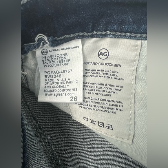 AG Adriano Goldschmied The Prima Crop Jeans Women's Size: 26 Blue Mid Rise - Picture 8 of 16
